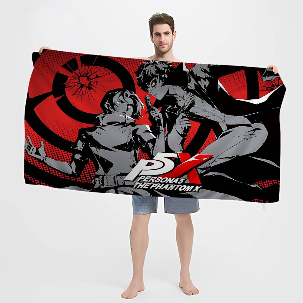 Винтажное Игровое P-Persona крутое Микрофибровое Печатное Пляжное Полотенце Горный Туризм Йога Пляж Плавание Бег Впитывающее Мягкое Полотенце