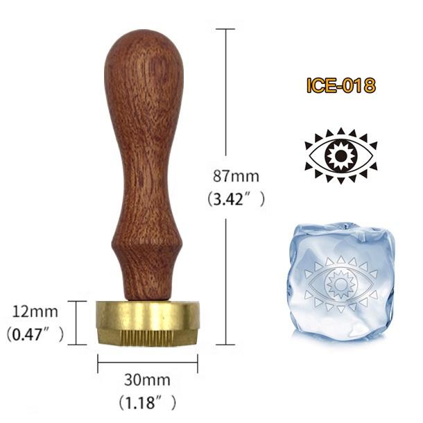 Ice Stamp With Removable Brass Head & Wood Handle - Vintage 1.18" Branding for Cubes, Cocktails, Whiskey, Mojito Drinks - Bar Making DIY Crafting