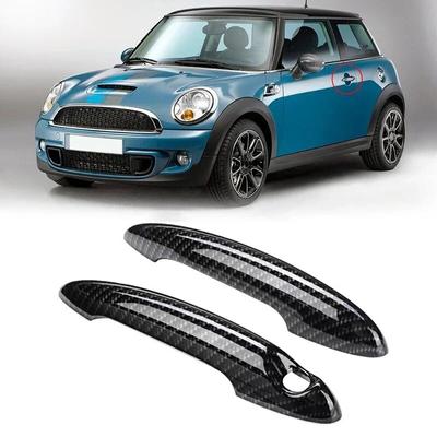 Углеродное волокно, черная внешняя ручка двери автомобиля, чехол для Mini Cooper R50 R53 R56 R57 R58, аксессуары для защиты авторучки