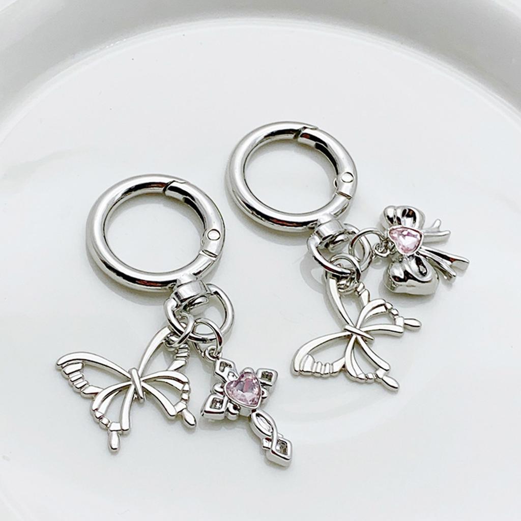 Elegant Butterfly Bows Shaped Keyring Versatile Fashion Accessory for Women Bag Pendant Phone Charm and Keychain