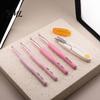 Comfort Grip Crochet Needles Pink Ergonomic Hooks Set, Kit with Soft Handles, Alumina Needle Includes Scissors & Storage Case, Set for Beginners