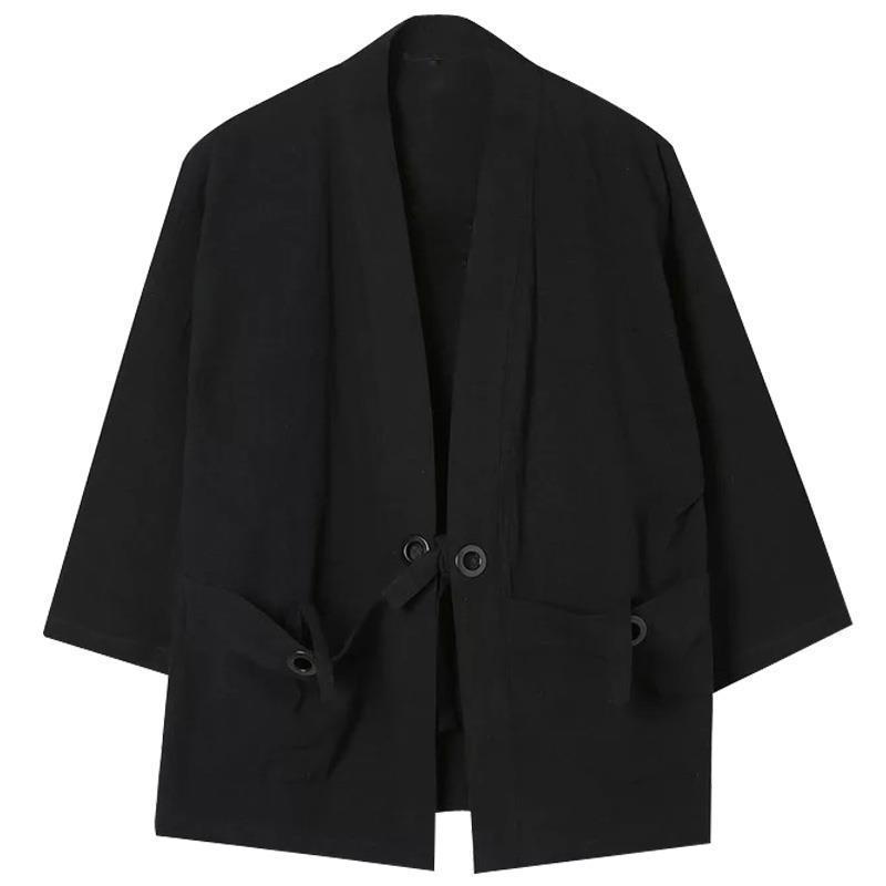 Men's Chinese Style Linen Jacket: Hanfu Kimono, Tang Suit, Taoist Robe - Retro Autumn Fashion