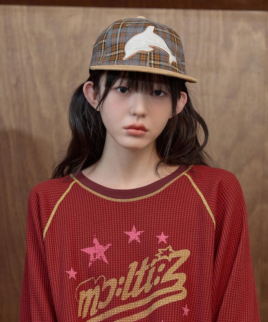 WAIKEI Flannel Check Dolphin Cap Brown