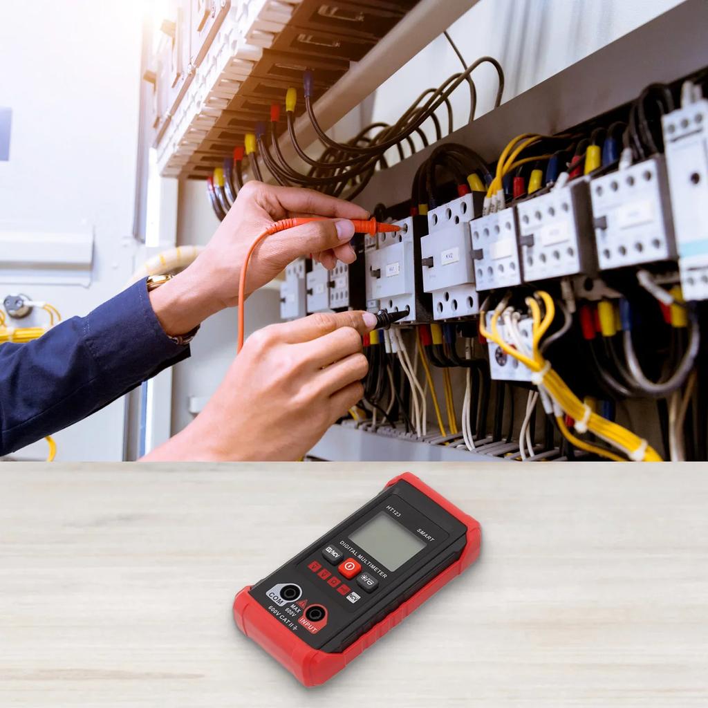 User Friendly HT123 Digital Multimeter Measures ACDC Voltage NCV Detection Auto Power Off Backlit Display Counts