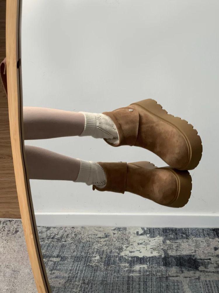 Пушистые зимние сноубутсы: Морозостойкие, на толстой подошве для мужчин и женщин, в стиле Birken, плюс бархат, плоские.