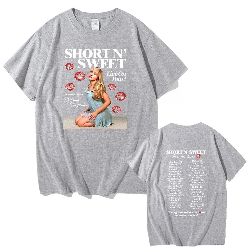 Sabrina Carpenter Short N' Sweet Album T Shirt Men/women Clothing Harajuku Vintage Unisex Graphic T Shirts Kawaii Clothes Summer