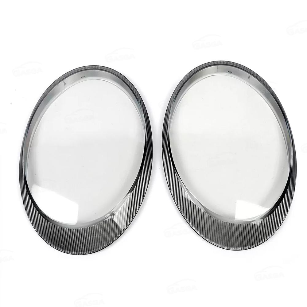 For Porsche 997 911 Carrera 2006-2012 Car Headlight Lens Replacement Cover Lampshade Headlight Covers Grey Edge Headlight Glass