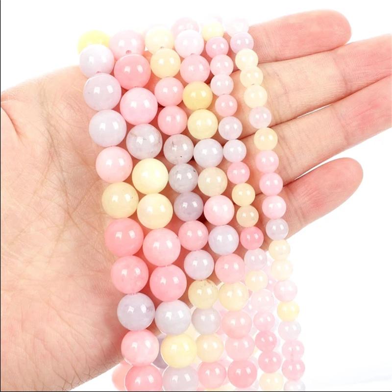 30pcs Natural Stone Beads Tiger Eye Agate Turquoise Rose Quartz Lapis Jade Opal Round Loose Beads for Jewelry Making DIY Bracelet 6mm