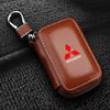 Leather Emblem Car Key Case Keychain Zipper Key Case Bag for Mitsubishi Outlander Lancer 9 ASX RALLIART Eclipse Center Hub Cap hbsh24