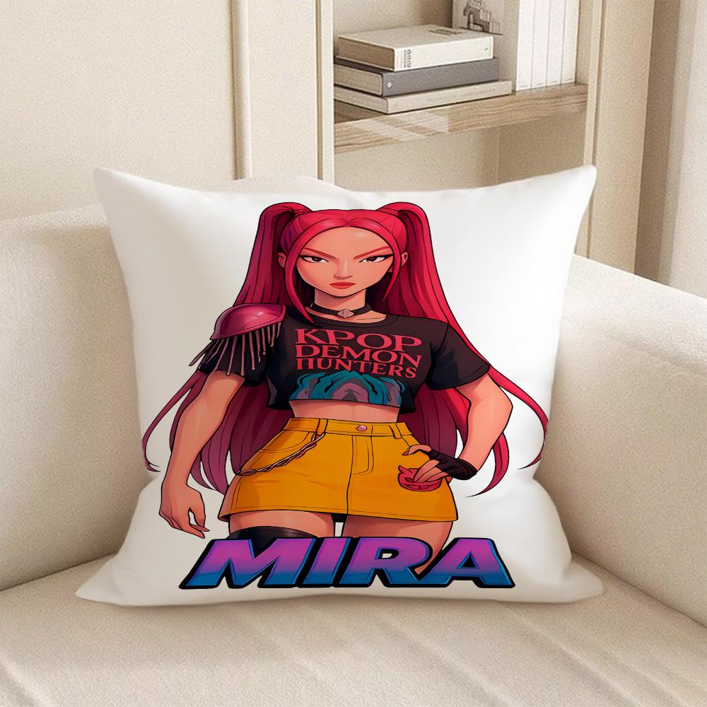 KPop Demon Hunters KPOP Demon Hunter Series Pillowcase: Colorful Character Pattern Fashion Home Decoration