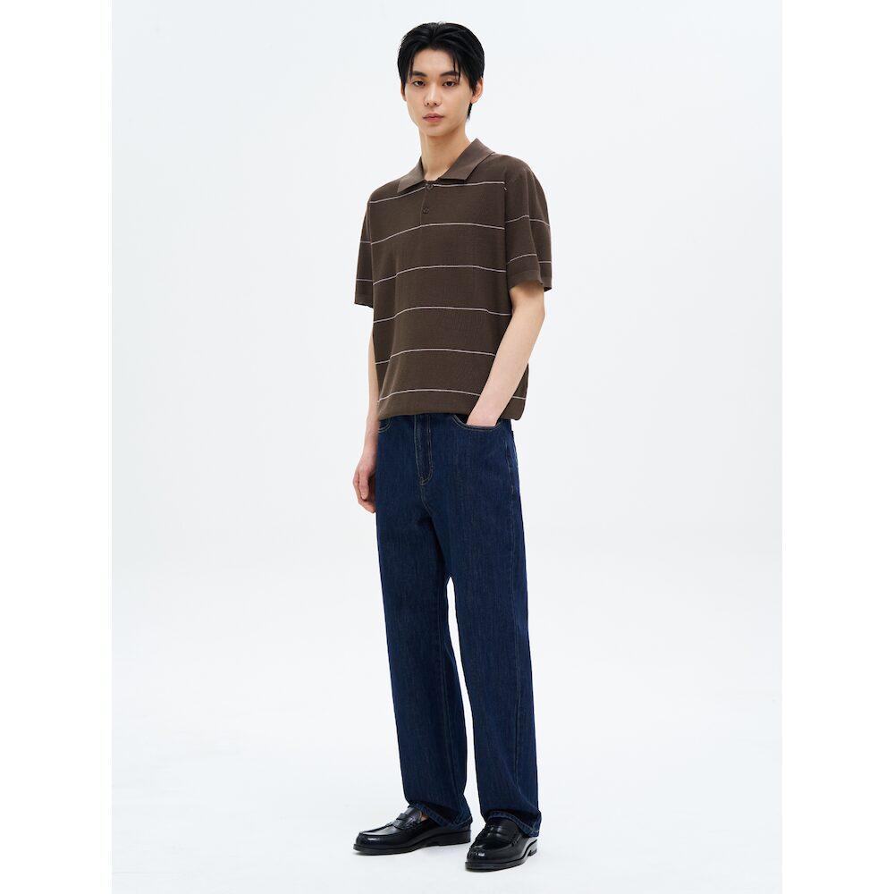 8SECONDS One-Tone Washed Straight Denim Pants Blue