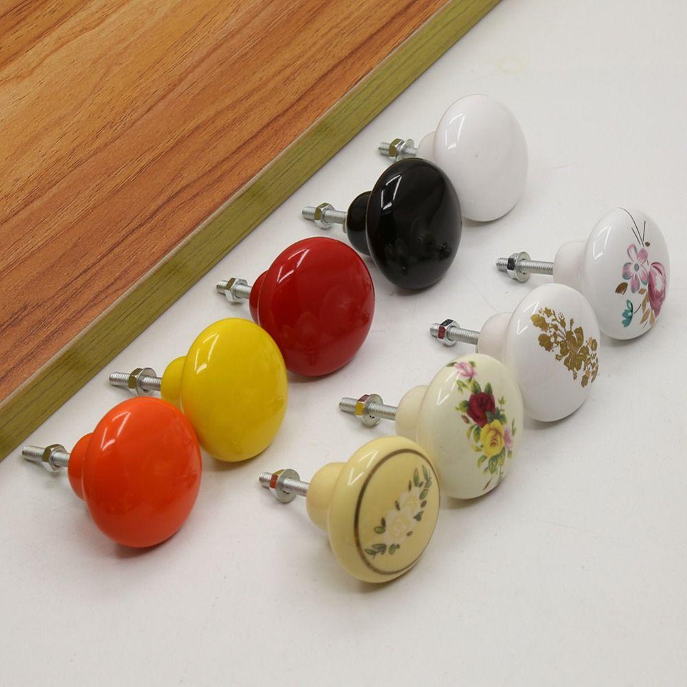 Single Hole Door Pull Handles Glazed color Drawer Knobs Simplicity Cabinet Knob Wine Cabinet
