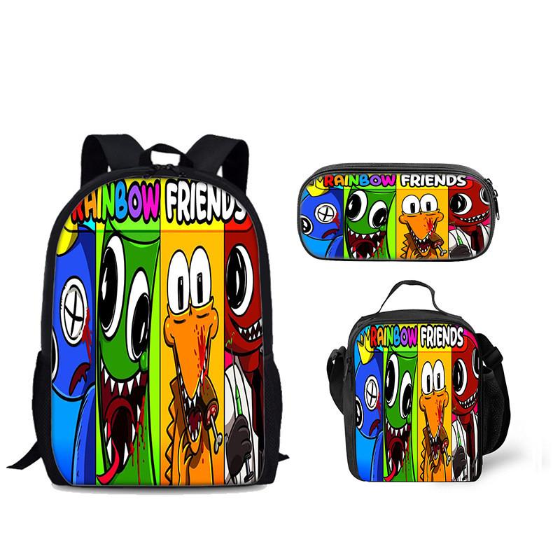 Рюкзак Rainbow Friends с сумкой-ланчбоксом со льдом и пеналом для ежедневного использования