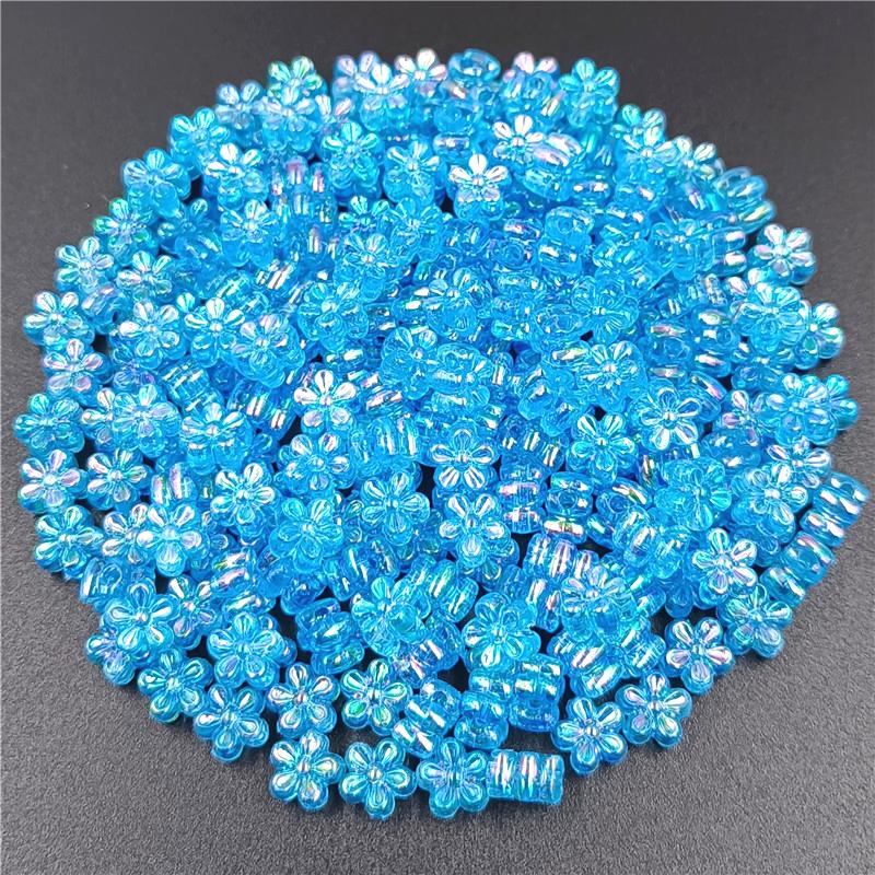 Изысканные свободные 7 мм 80 шт./лот аксессуары ручной работы смешанные бусины с цветком сливы бусины-разделители AB покрытие акриловый браслет ожерелье DIY ручные аксессуары
