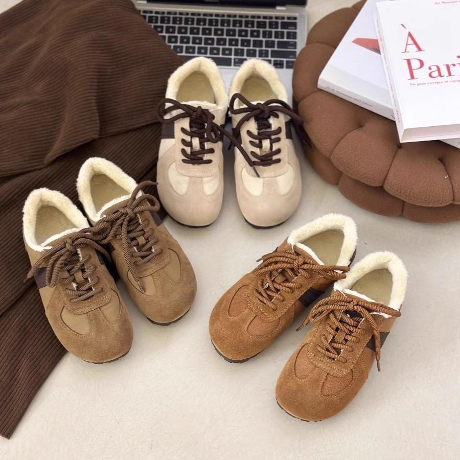 Обувь женская зимняя 2025 новая бархатные Birkenstocks круглая голова уродливые милые туфли повседневные спортивные пушистые туфли Форрест Гамп