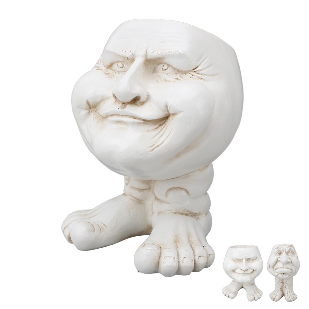 Цветочный горшок из смолы, инновационный изысканный ретро-горшок для цветов в стиле старика, суккулентный горшок для сада на открытом воздухе