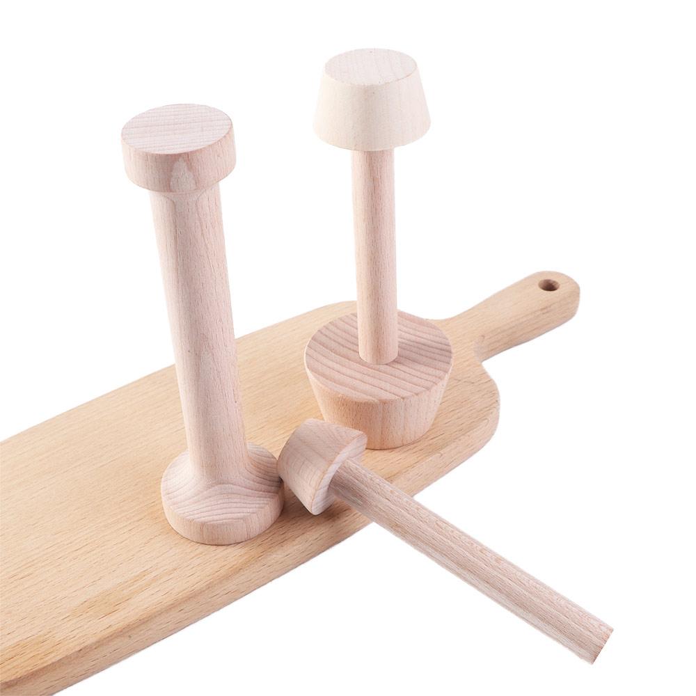 Home Baking Egg Tart Pusher Wooden Portable Eggtart Mold Tart Tamper Dough Press Pastry Tools