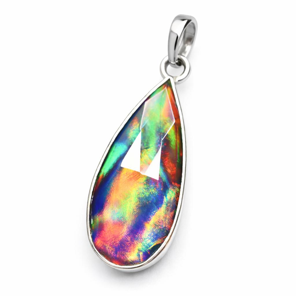 Natural Opal 22 Ct Pear 925 Sterling Silver Pendant Jewelry
