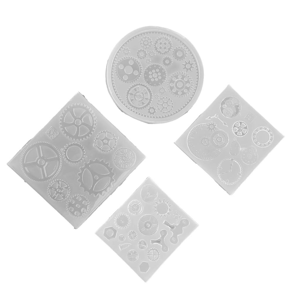 Набор из 4 шт. Силиконовая форма для 3D шоколадного торта, мастики, в форме шестеренки, для DIY, для украшения подвесок для смолы