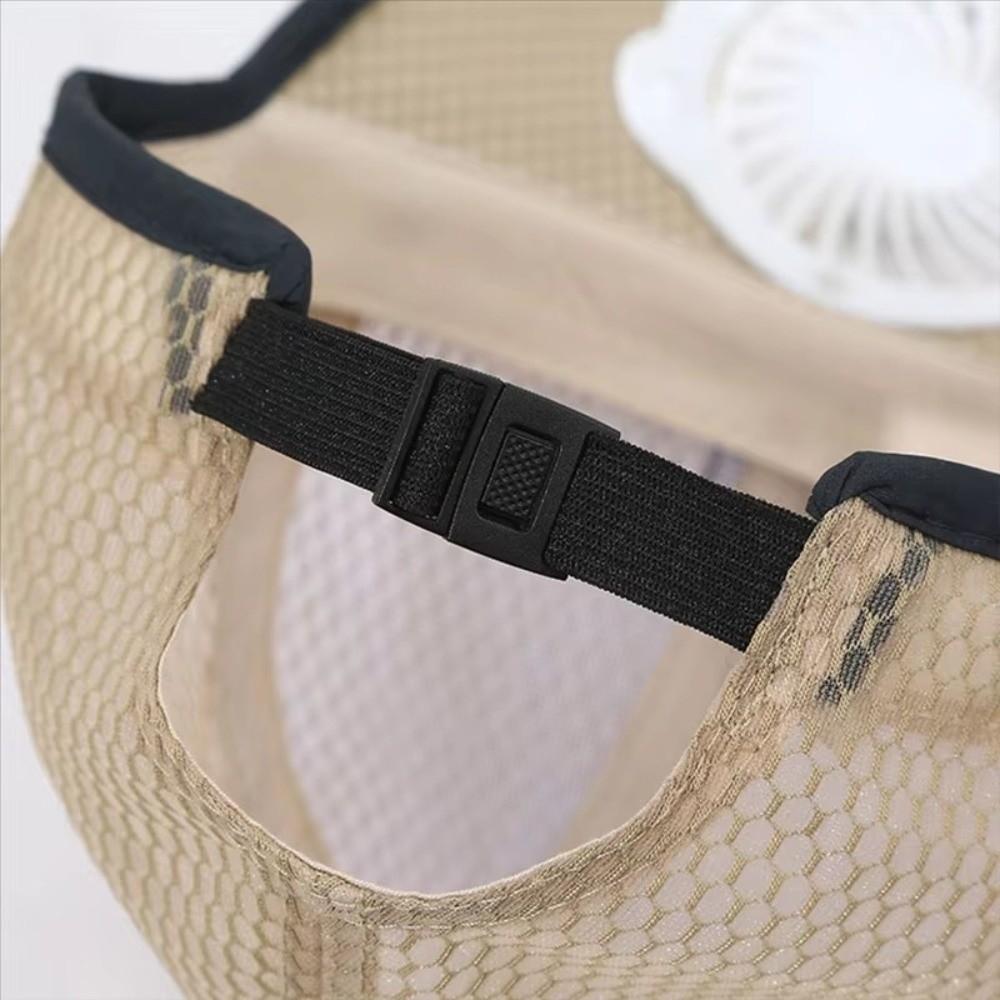 Strong Wind Baseball Cap with Fan UV Protection Breathable Mesh Sun Hat  Beach