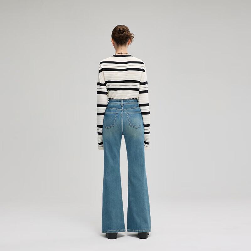 Женские расклешенные джинсы с высокой талией Fengxun