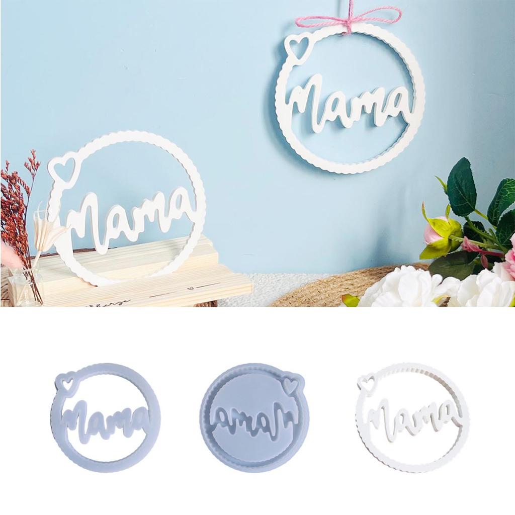 Mom Letter Silicone Candle Molds for Epoxy Resin Candle Soap Chocolate Fondant Hanging Decoration Mother Day Present