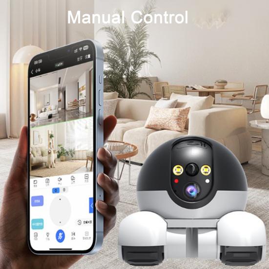 Беспроводная камера для питомцев Vision Intelligent AI с ночным обнаружением, 360-градусным обзором, Wi-Fi, двойным объективом