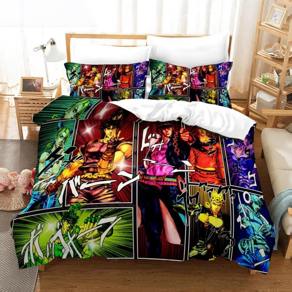Аниме JoJo Bizarre Adventure Jotaro Kujo Комплект постельного белья для мальчиков и девочек Twin Queen Size Пододеяльник Наволочка Кровать для детей и взрослых