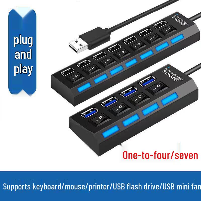 Высокоскоростной USB 2.0 хаб-разветвитель для ноутбука, настольного компьютера, мыши, клавиатуры и U-диска