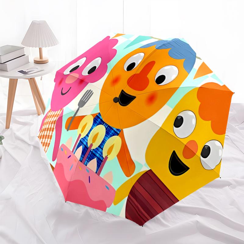 Printed Super Simple SongsPrinted Folding Umbrella,Outdoor,Leisure,And Travel Umbrella,Durable Umbrella Fabric,Birthday And Holiday Gift