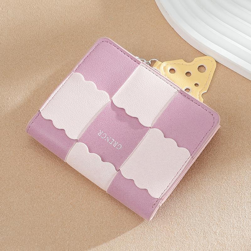 Женский минималистичный кошелек с плетением "печенье" - Многослотовые для карт, отделение для монет, держатель для удостоверения личности