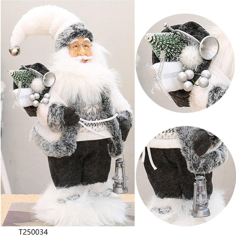 Santa Clause Ornament 12Inch High Santa Figure Christmas Decoration For Mantles Shelf Desktop Display Indoor and Outdoor