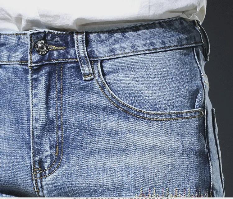 Мужские узкие джинсы в корейском стиле в стиле пэчворк — модные повседневные брюки Nine-Point на весну и осень