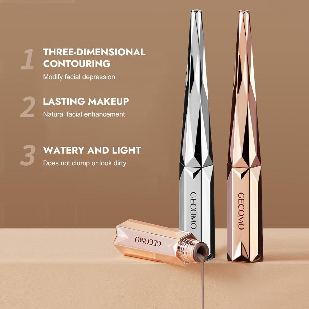 GECOMO Matte Liquid Contour Stick, 3D Nose Shadow Contouring Makeup Highlighter Concealer Concealer