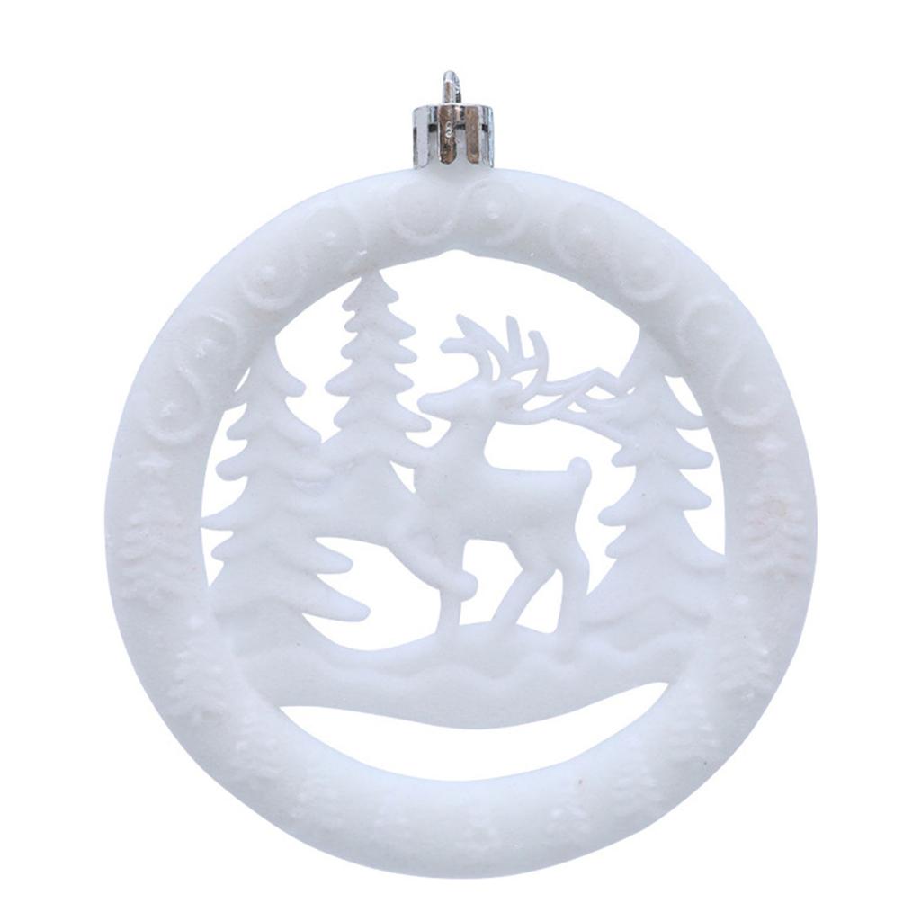 Pack Of 3 Flocked Round Christmas Tree Ornaments Velvety Soft Texture Multi Scene Holiday Hanging Decorations For Xmas Party Home