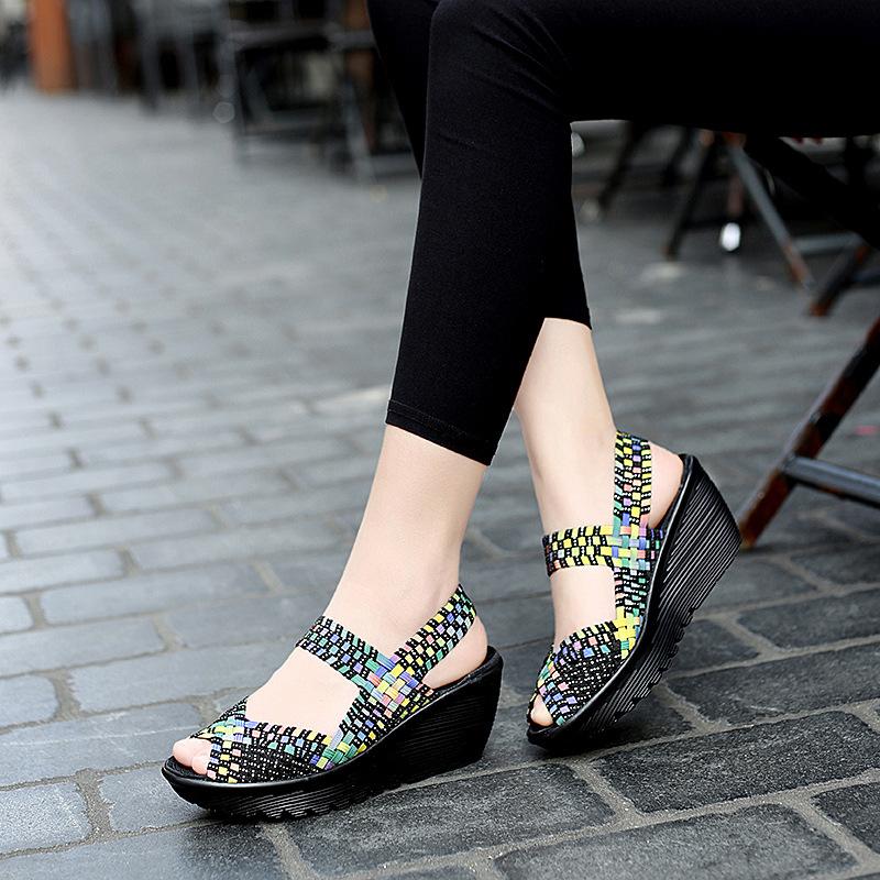 Women's Handwoven Slip-On Sneakers Breathable Summer Casual Shoes Woven Fabric Upper EVA Sole Low-Top White Ladies Comfortable Sneakers