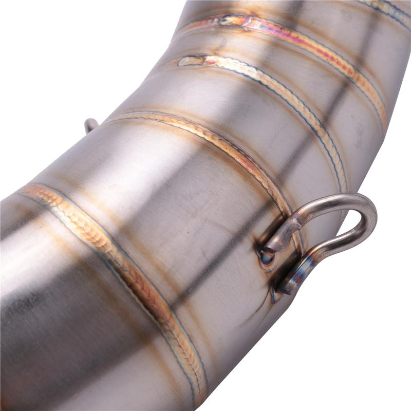 4X Motorbike Middle Exhaust Middle Mid Link Pipe Connector For Kawasaki Z900 2017-2018 Without Exhaust Muffler