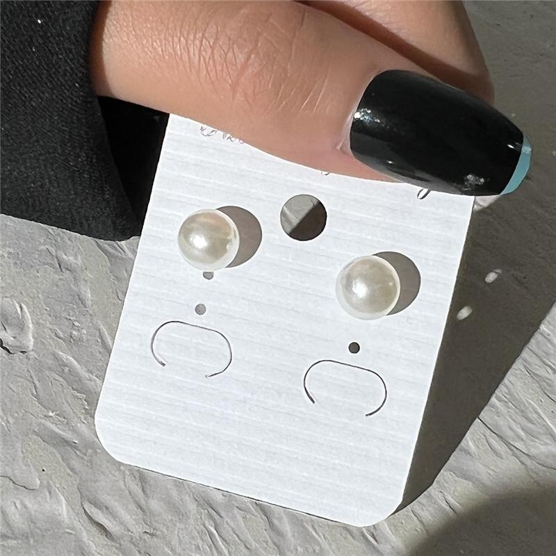 Korean Women Earrings 12 Pair/Set Beige White Pearl Simple Fashion Earrings Wedding Jewelry For Gift Valentine's Day Gift
