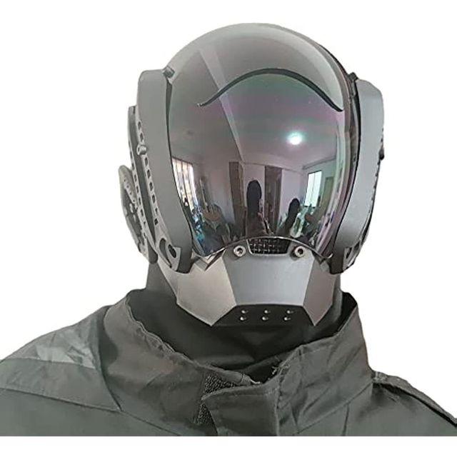 Cyberpunk Helmet Cosplay Dreadlocks Cool Mask With Led Light Shinobi Samurai Mask Braids Christmas Birthday Gift Dreads Wings