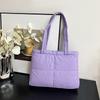 Ielgy Tote Bag Large Capacity Solid Color Simple Nylon Diamond Shoulder Bag Daily Commuter All-Match Underarm Bag