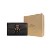 Coach Kleo Casual Travel Buckle Flap Clutch Leather Handbag Wallet Small Women handbag Black C6896-IMBLK