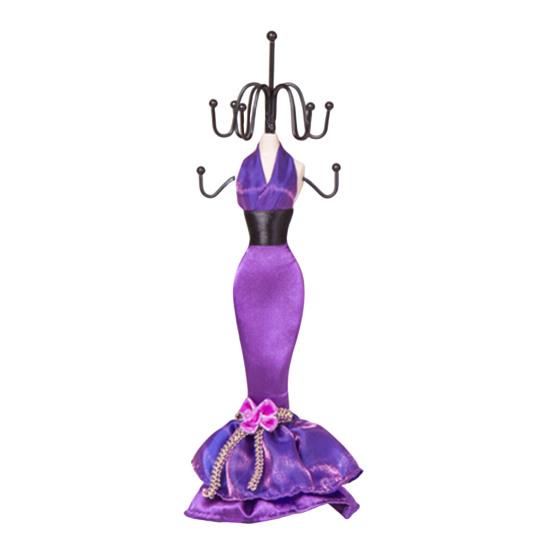 Mini Manikin Jewelry Stand Lady Mannequin Jewelry Organizer with 8 Hooks 2 Tier Necklace Bracelet Earring Ring Holder Display Stand