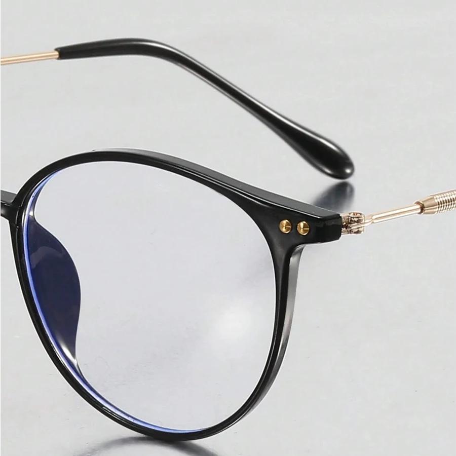Fashion Anti-Blu Glasses Women Eyewear Retro Myopia Men Round Eyeglasses Frame Optical Computer Transparent Universal Glasses
