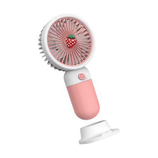 Mini Fan Multifunctional Summer Cartoon Fruit Cool Rechargeable Handheld Mini Fan Phone Rack