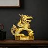 Brass Bagua Kirin Pair Figurines – Chinese Feng Shui Prosperity, Protection & Good Luck Symbol for Entryway, Office Desk or Home Decor, Business
