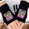 Cartoon Printed Fingerless Gloves For Boys And Girls