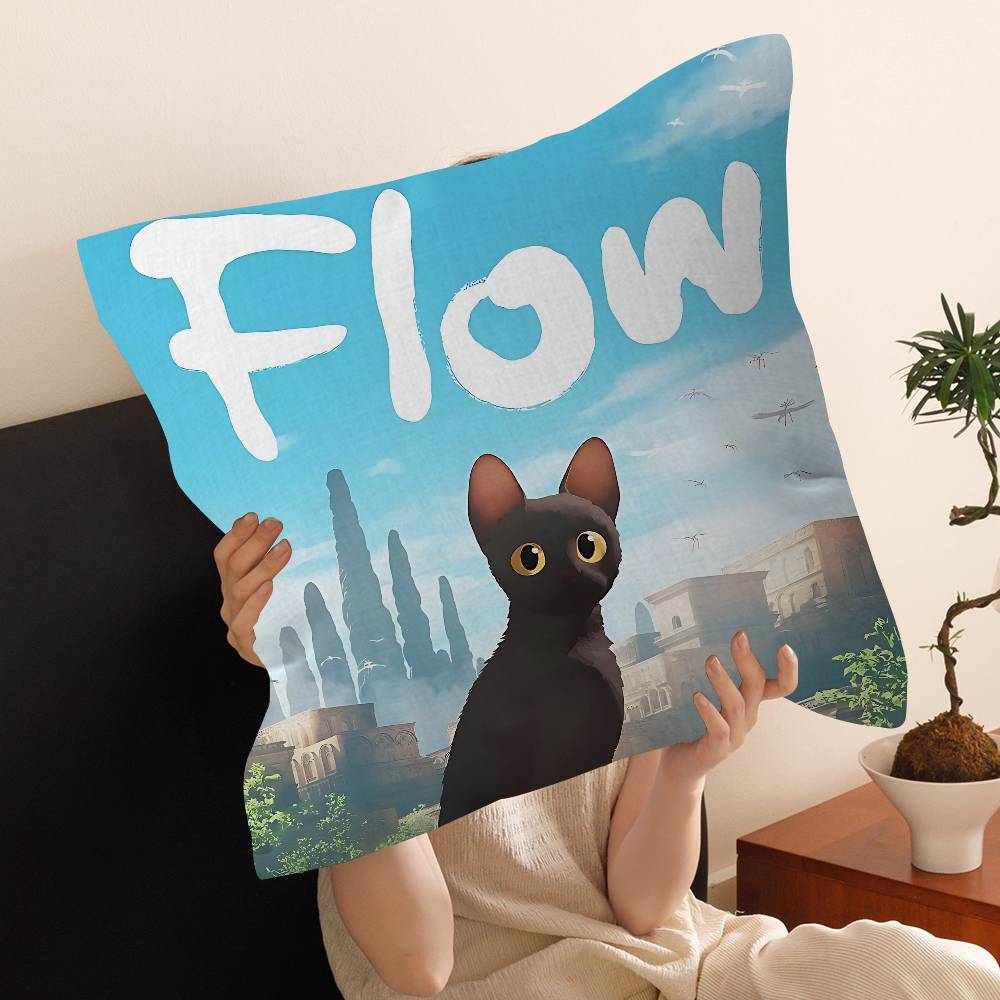 Movie F-Flow Cat Cushion Cover Car Throw Pillow Case For Sofa Car Christmas Gift 40X40Cm 45X45Cm