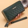 1 Pcs Double Zipper Long Wallet for Women Simple Female Purses Coin Purse Card Holder Fashion Retro Large Capacity CLE