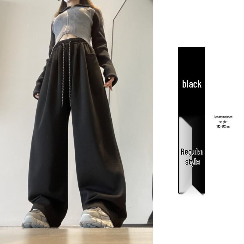 Белые брюки с высокой посадкой и широкими штанинами: Весна/Осень 2025 - Утягивающие, Свободные, Трикотажные брюки в пол для женщин