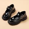 Girls' Leather Shoes for Spring and Autumn Children's Performance Shoes, Black Dance Shoes, Medium and Large Children's Leather Shoes